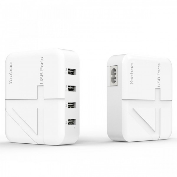

Сетевое зарядное Yoobao YB-701 EU 4 USB 6.2 A White
