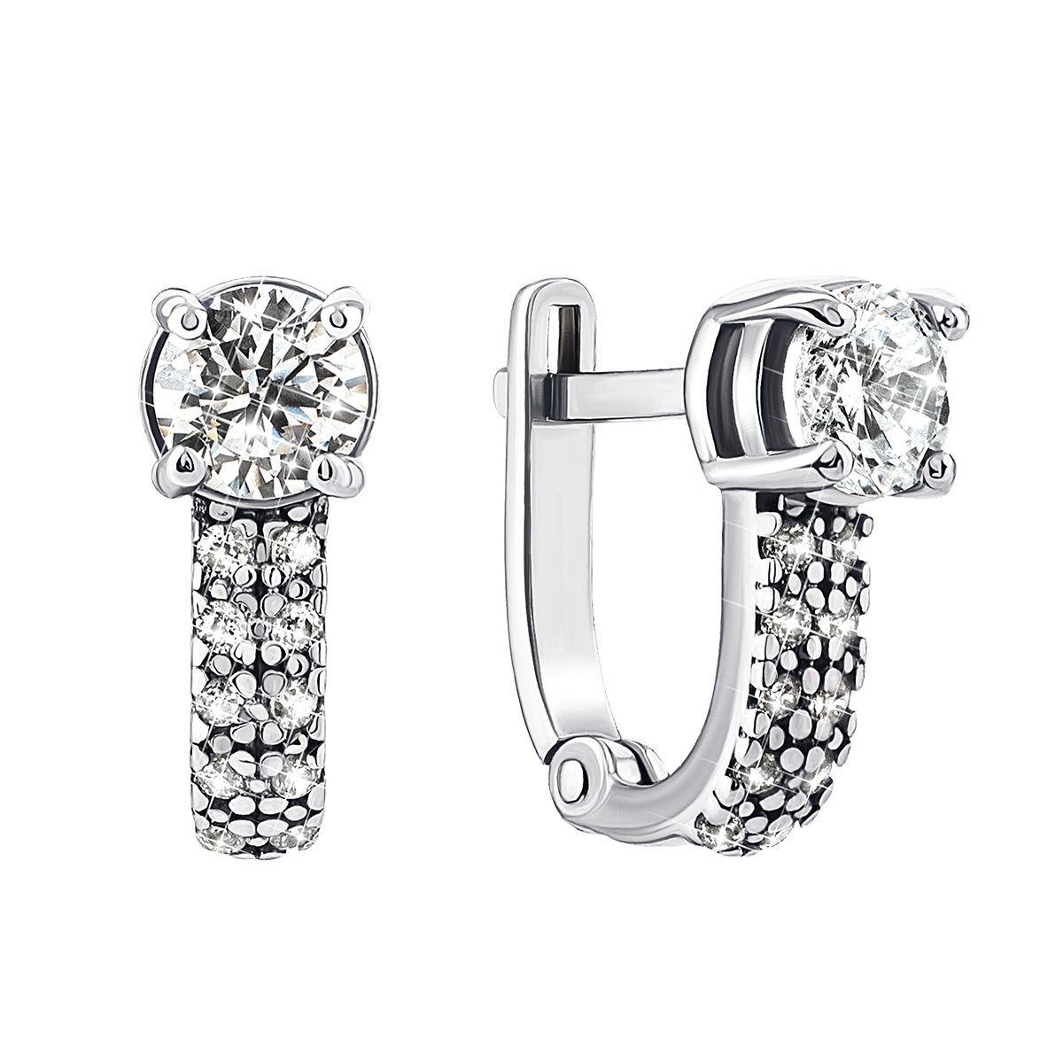 

Серебряные серьги с фианитами 82649б