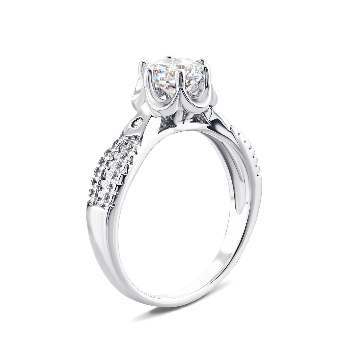 

Серебряное кольцо с фианитами 16.5 размер 1RI58529