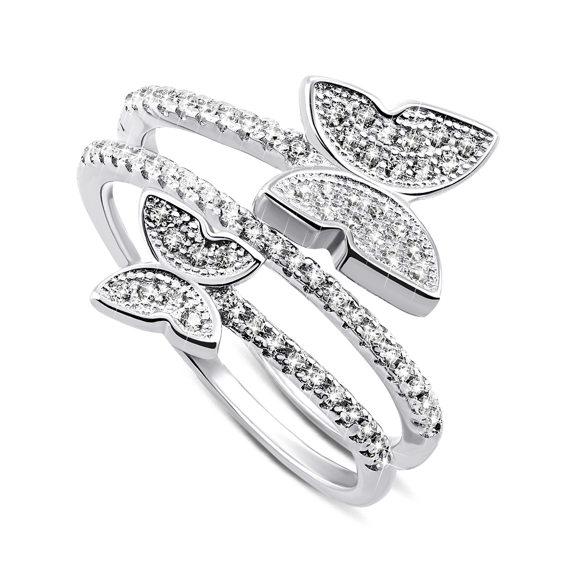 

Серебряное кольцо Бабочки с фианитами 16.5 размер GR4820