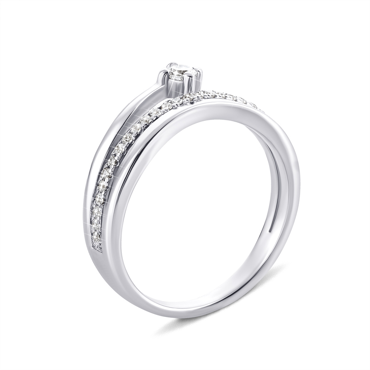 

Серебряное кольцо с фианитами 16 размер PRS1845