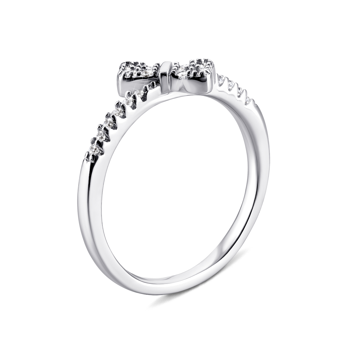 

Серебряное кольцо Бантик с фианитами 16.5 размер 1RI58779-R