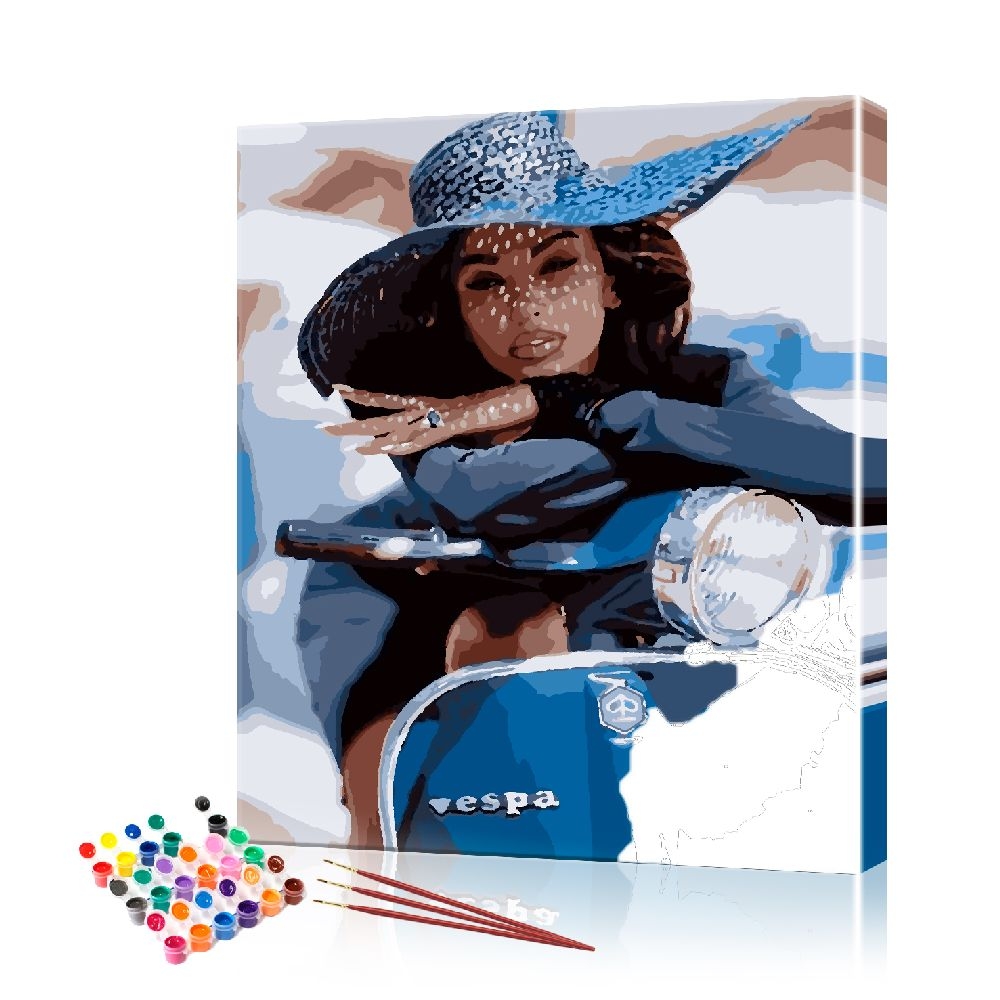 

Картина по номерам ArtSale "Девушка на мотороллере" PBN0879 размер 40х50 см