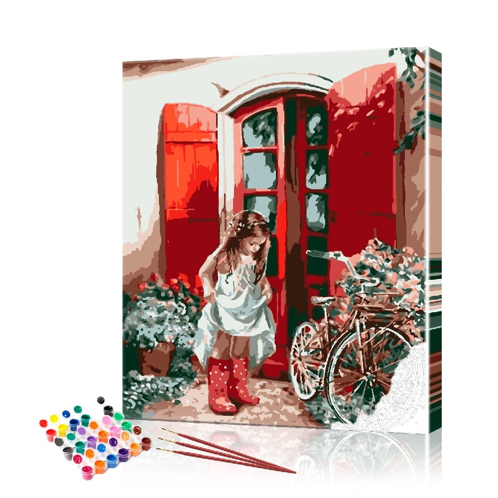 

Картина по номерам ArtSale "Девочка в красных сапожках" PBN0961 размер 40х50 см