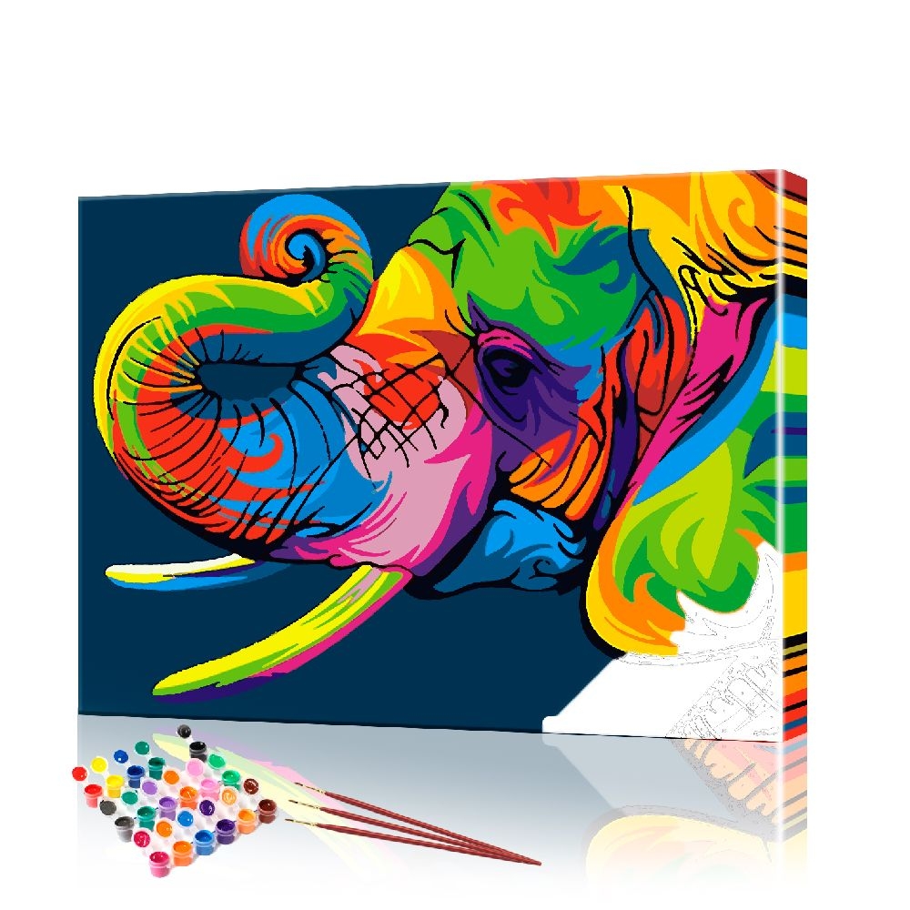 

Картина по номерам ArtSale "Цветной слон" PBN0517 размер 40х50 см