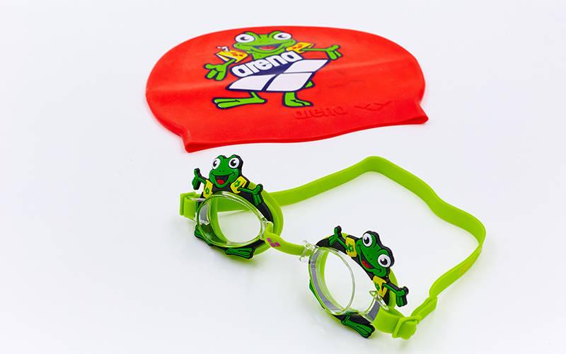 

Набор для плавания детский очки и шапочка ARENA Green-Red AR-92295-20