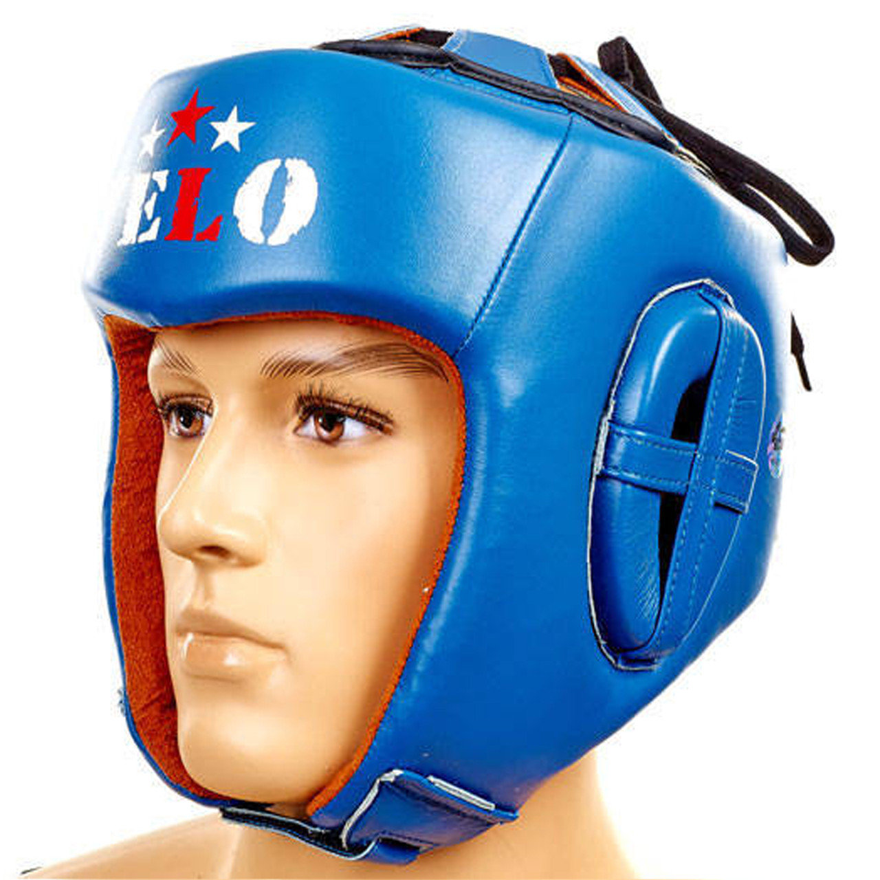 

Шлем боксерский профессиональный кожаный AIBA VELO синий 3081