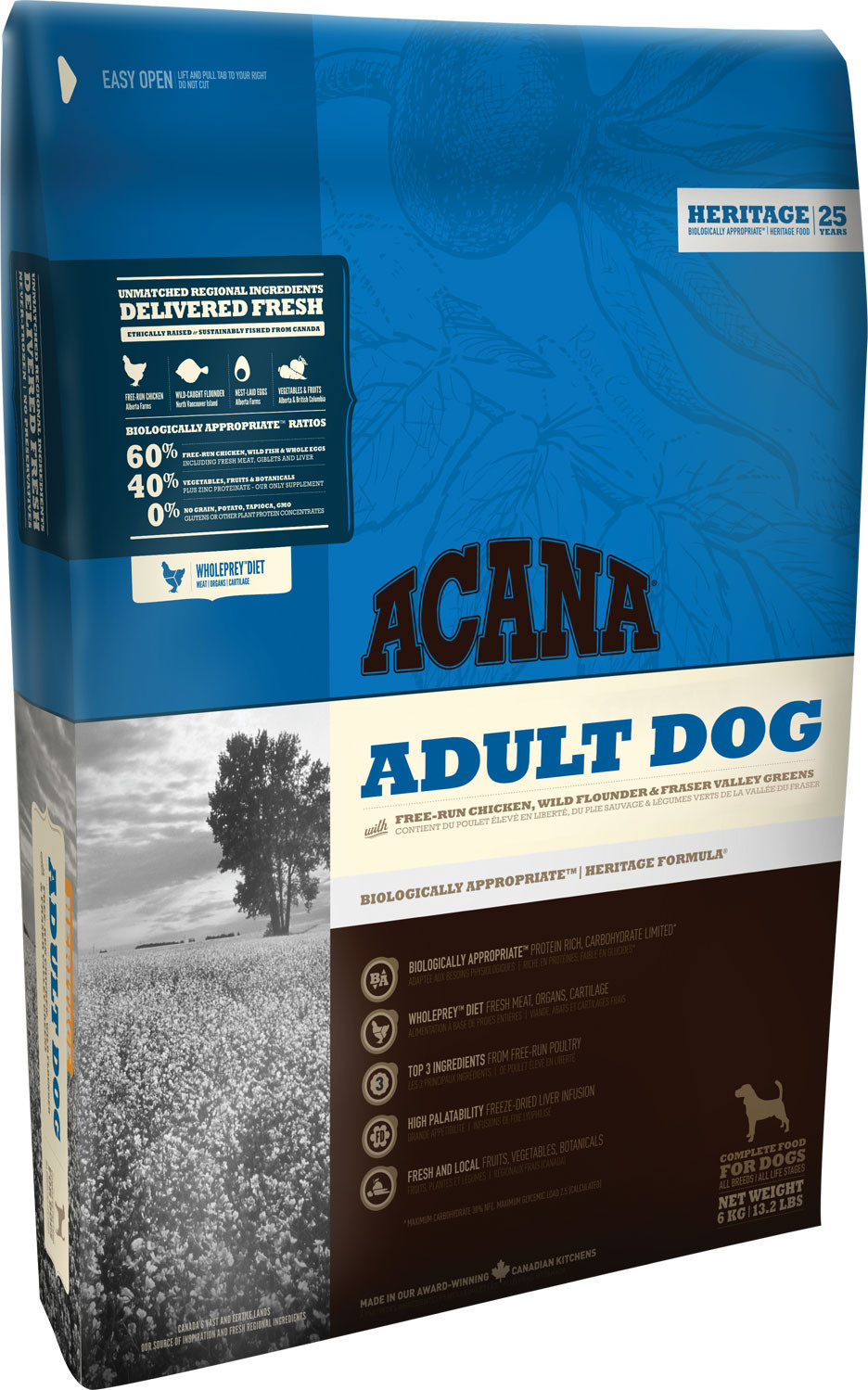 

Сухий Корм ACANA ADULT DOG для собак усіх порід з м’ясом курчат 6 Кг