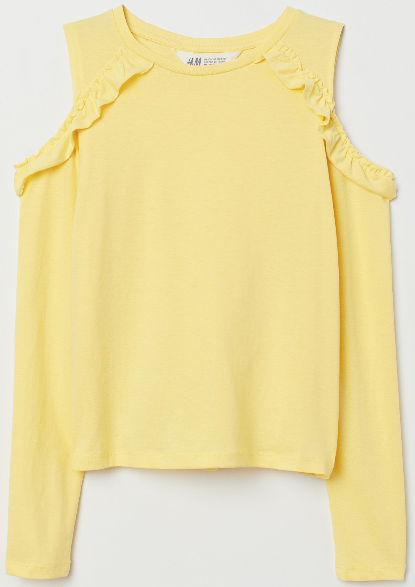

Футболка с длинными рукавами H&M 06941609 170 см Желтая (2000000005536)