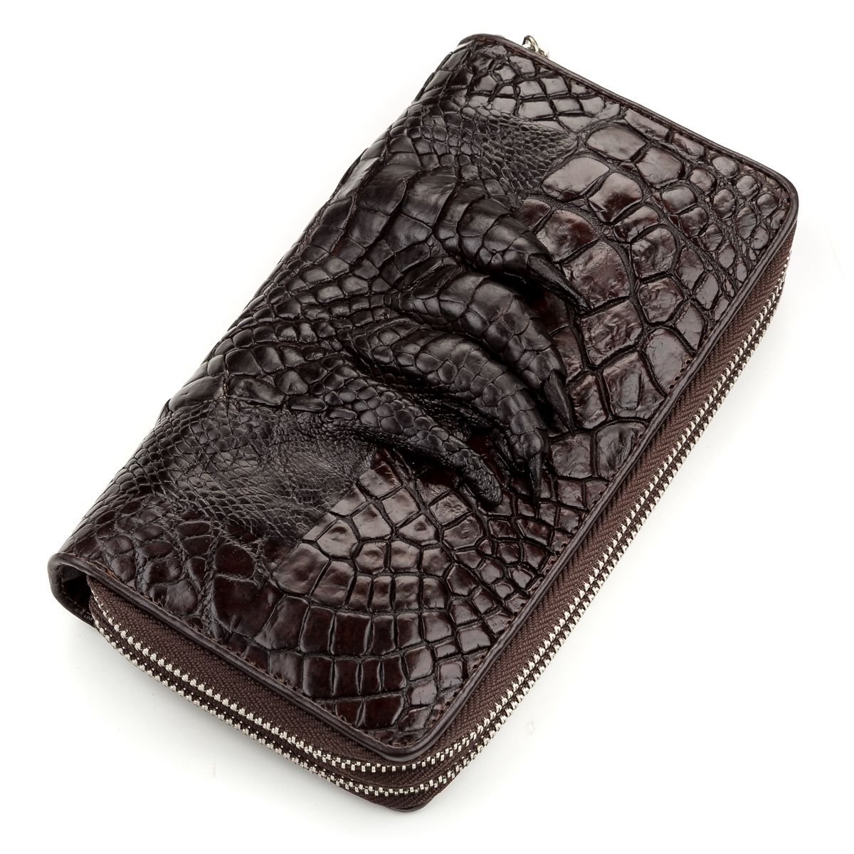 

Кошелек-клатч CROCODILE LEATHER из натуральной кожи крокодила Коричневый xtclthr18173