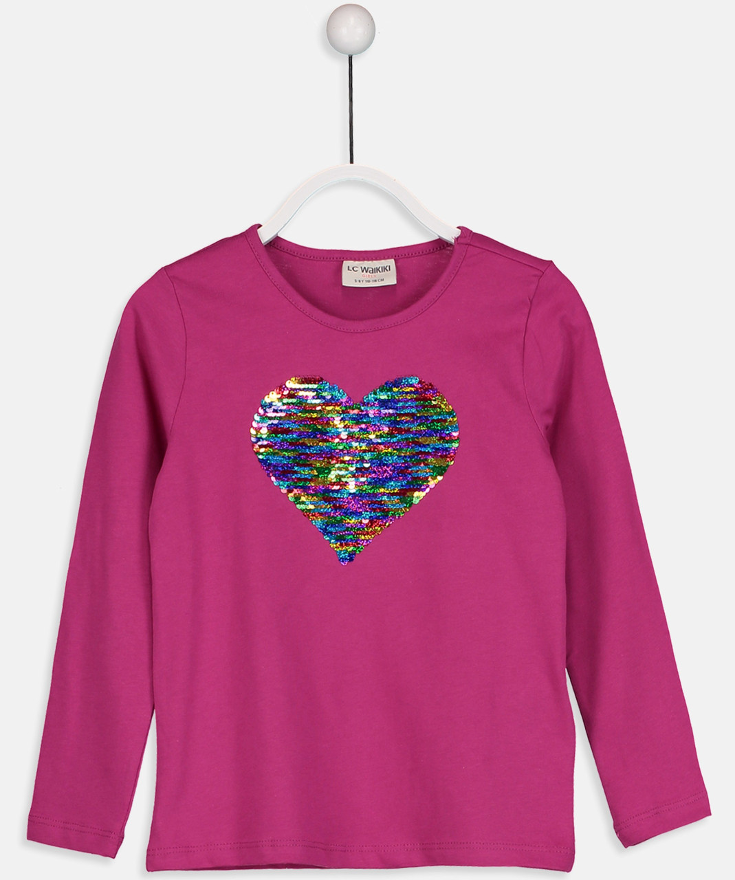 

Реглан LС Waikiki с сердцем из паеток 152 см Малиновый (LCWTop-1500-1)