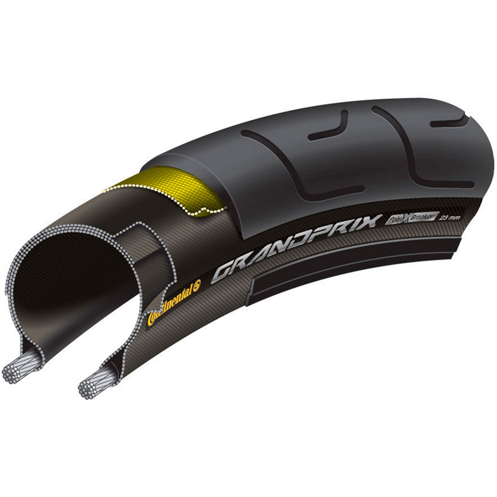 

Покрышка Continental Grand Prix, 28" |700x25C, 25-622, Foldable, BlackChili, PolyX Breaker, Skin, 230гр., черный