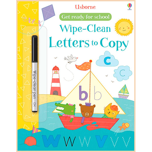 

Детская книга с маркером Usborne Wipe-Clean Get Ready for School: Letters to Copy. Hannah Watson. ISBN:9781474919029