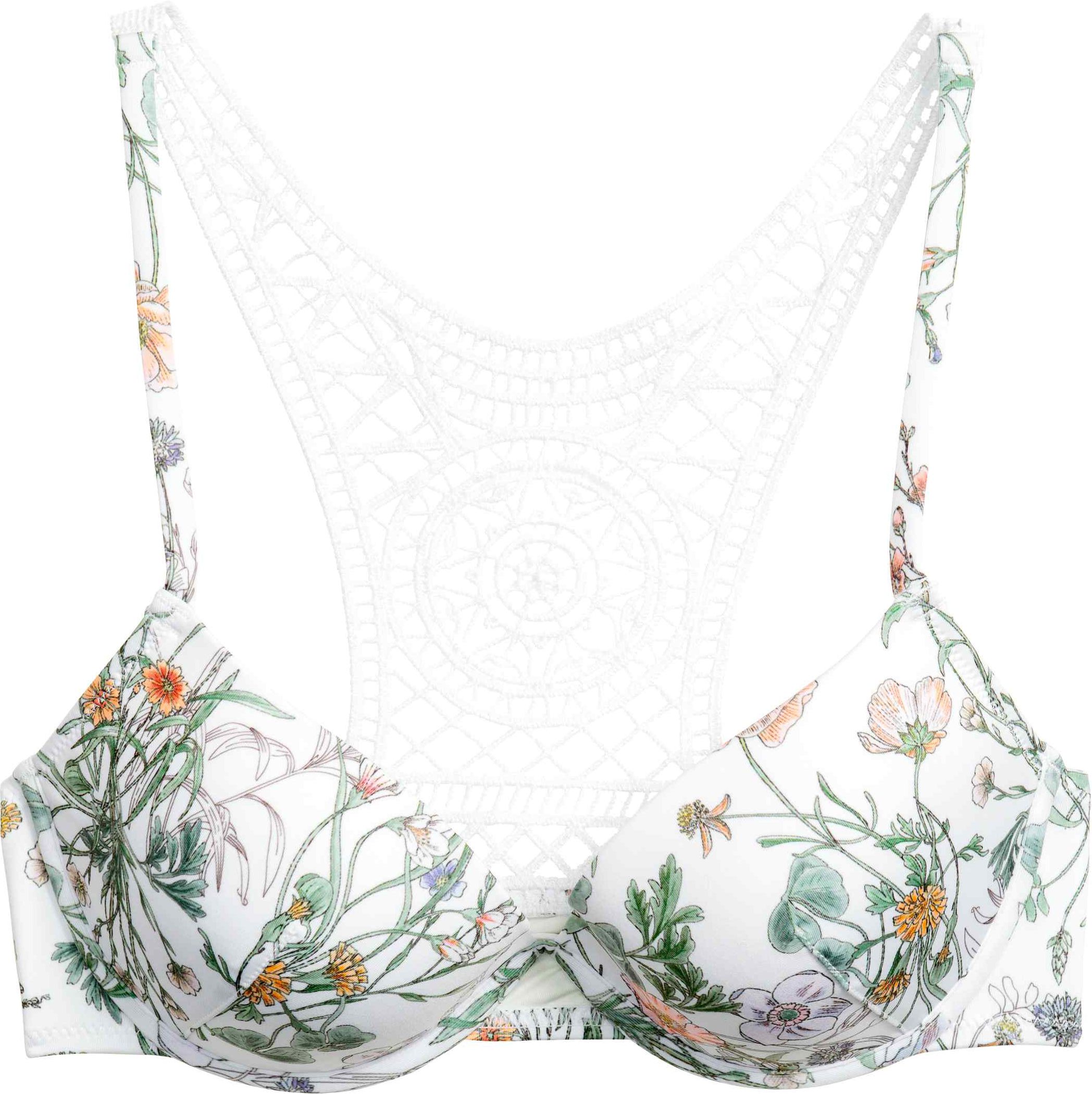 

Верхняя часть купальника H&M 4959895 80A Белая в цветы