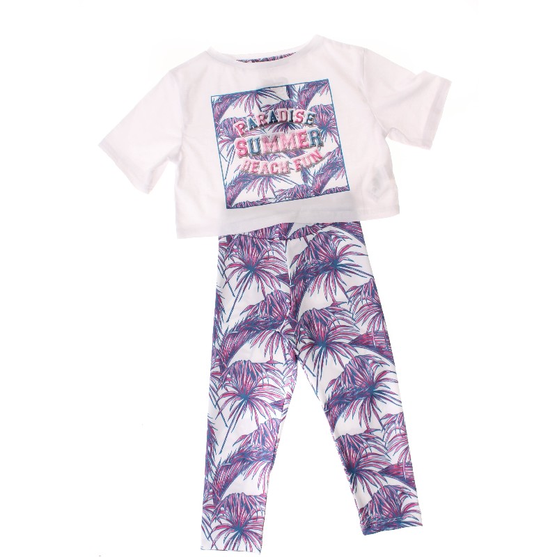 

Футболка + Лосины для девочки HA 135 104 см белый/фуксция (303768)