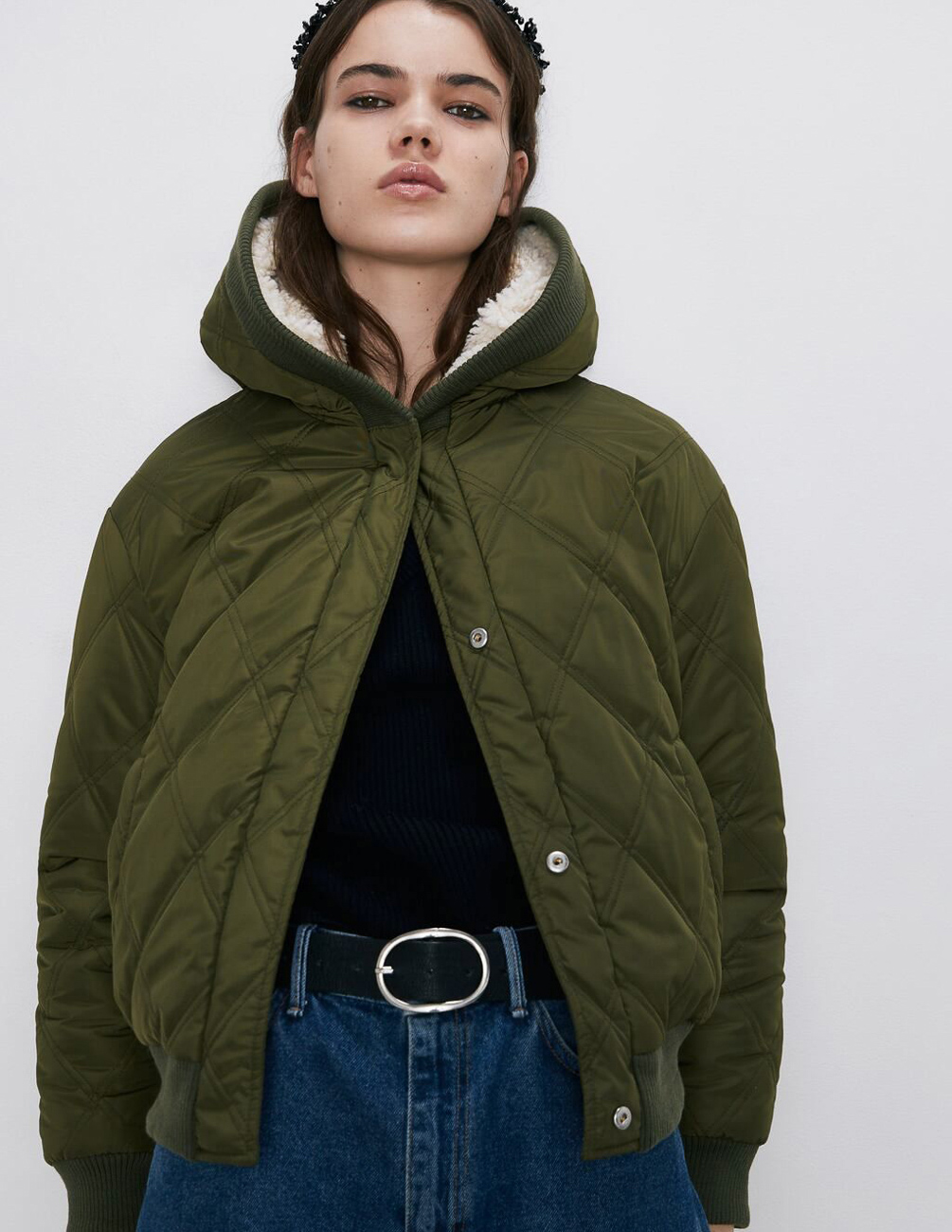 

Куртка Zara Ж1053453 (6318/238/071) цвет зеленый-бежевый M