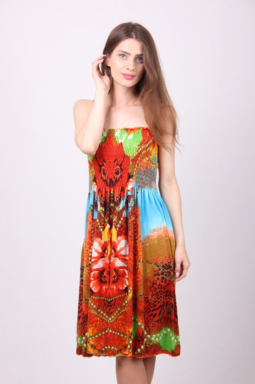 

Сарафан женский XIAOJI 11502 (Оранжевый XXL/XXXL)