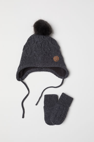 

Шапка + перчатки H&M Р71066 46-48 см Темно-серый (P-100543)