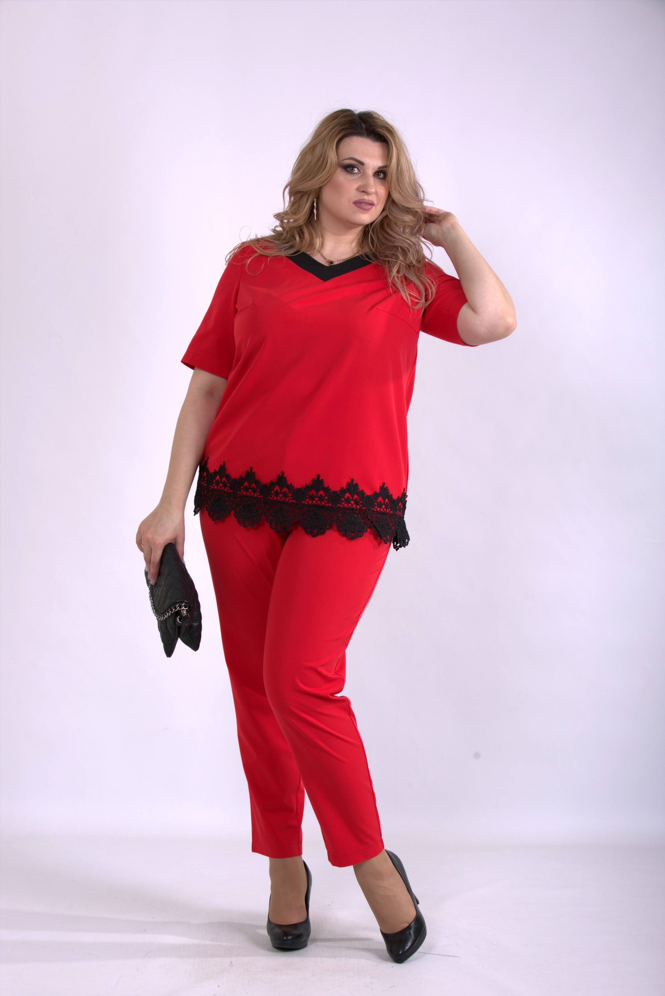 

Комплект: брюки и блузка GARRY-STAR 01156-2  Красный, Черный, Комплект: брюки и блузка GARRY-STAR 01156-2 58 Красный, Черный