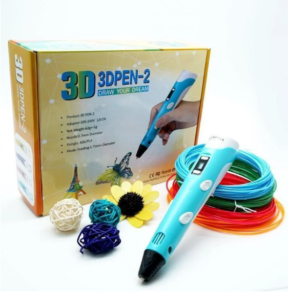 

3D-ручка с экраном и разноцветным Эко Пластиком DL93