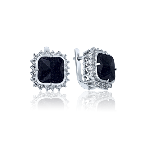 

Серебряные серьги с фианитами и флюоритом 72533-30