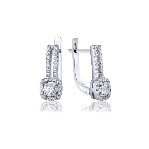 

Серебряные серьги с фианитами 82028