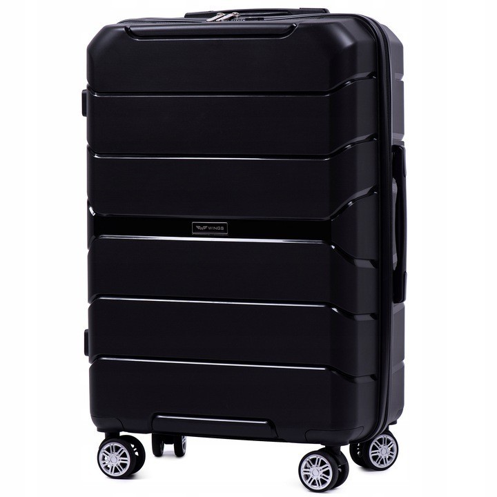 

Маленький пластиковый чемодан на 4 колесах WINGS PP05 S черный black