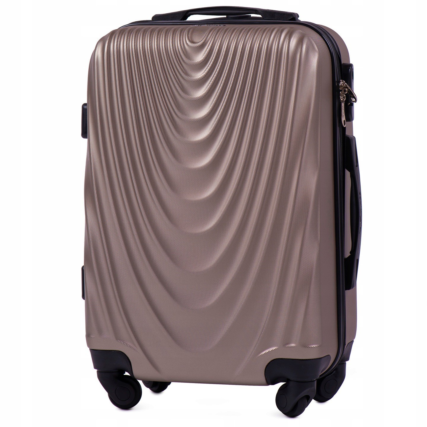 

Средний дорожный пластиковый чемодан WINGS 304-2zip M шампань champagne