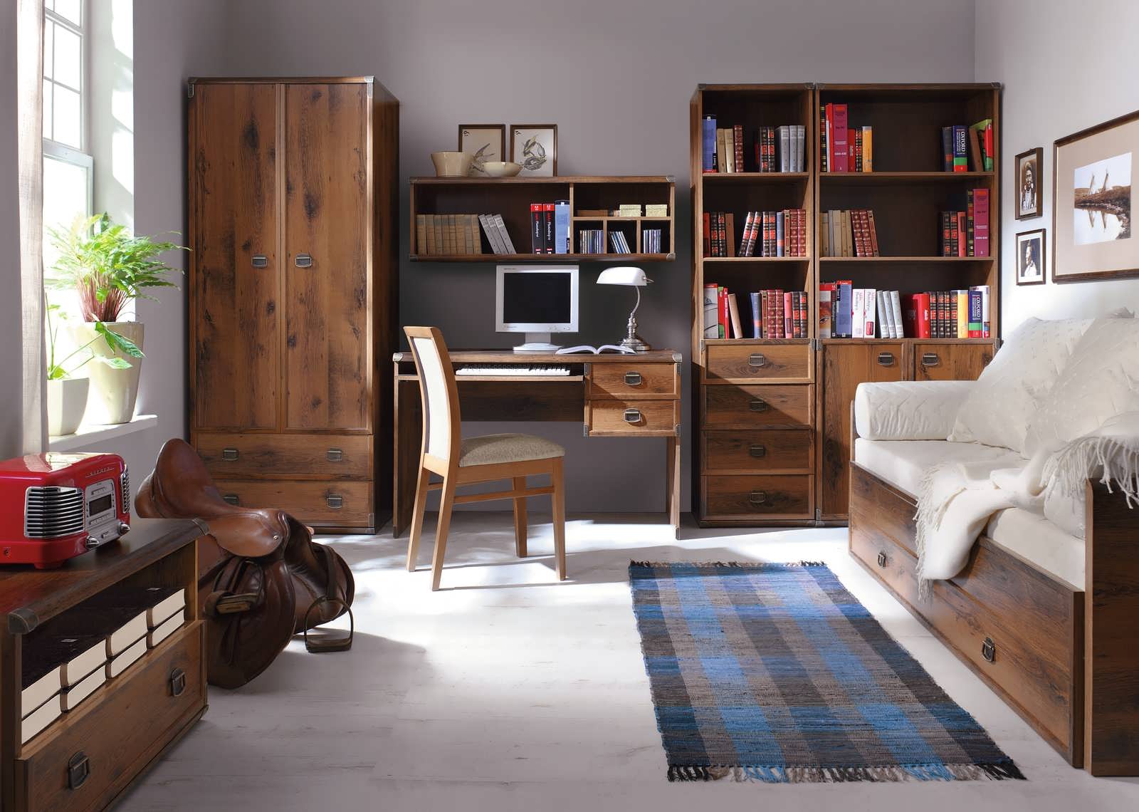 

Гостиная стенка комплект Индиана Дуб шуттер из ДСП и МДФ Gerbor 1