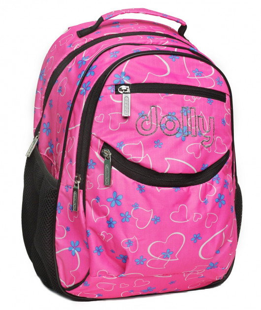 

Рюкзак школьный для девочки с ортопедической спинкой Dolly розовый (502 R - DL)
