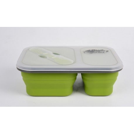 

Контейнер Tramp TRC-090 2 отсека силиконовых 900ml с ловилкой Оливковый