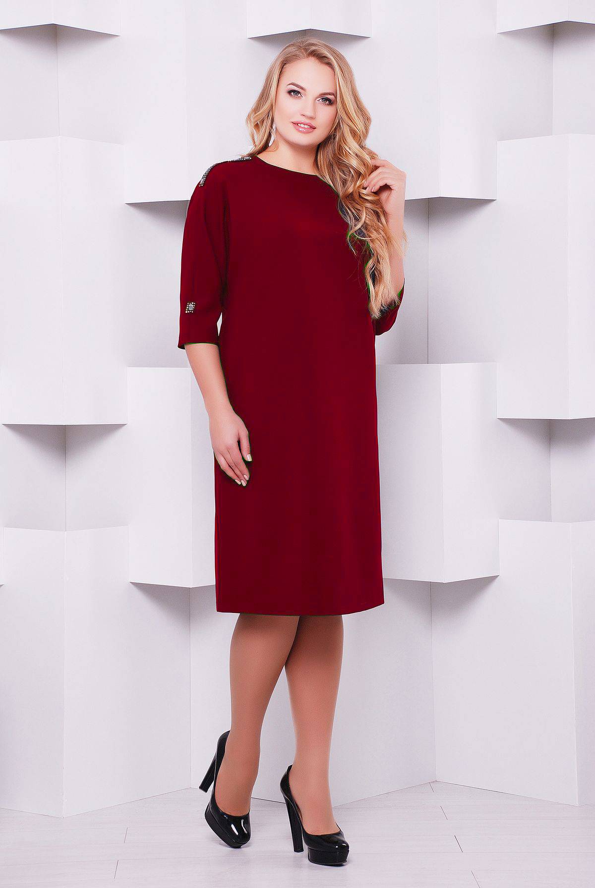 

Платье с цельнокроенным рукавом Tatiana ЭММИ бордо 56