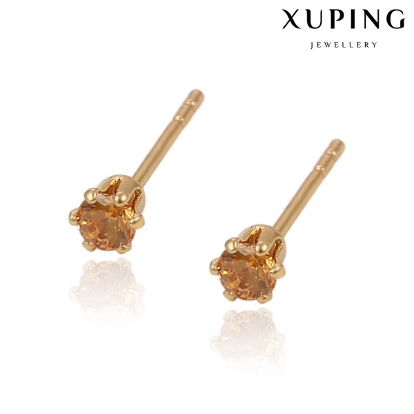

Серьги Xuping с фианитами шампань позолота 18К 10009787