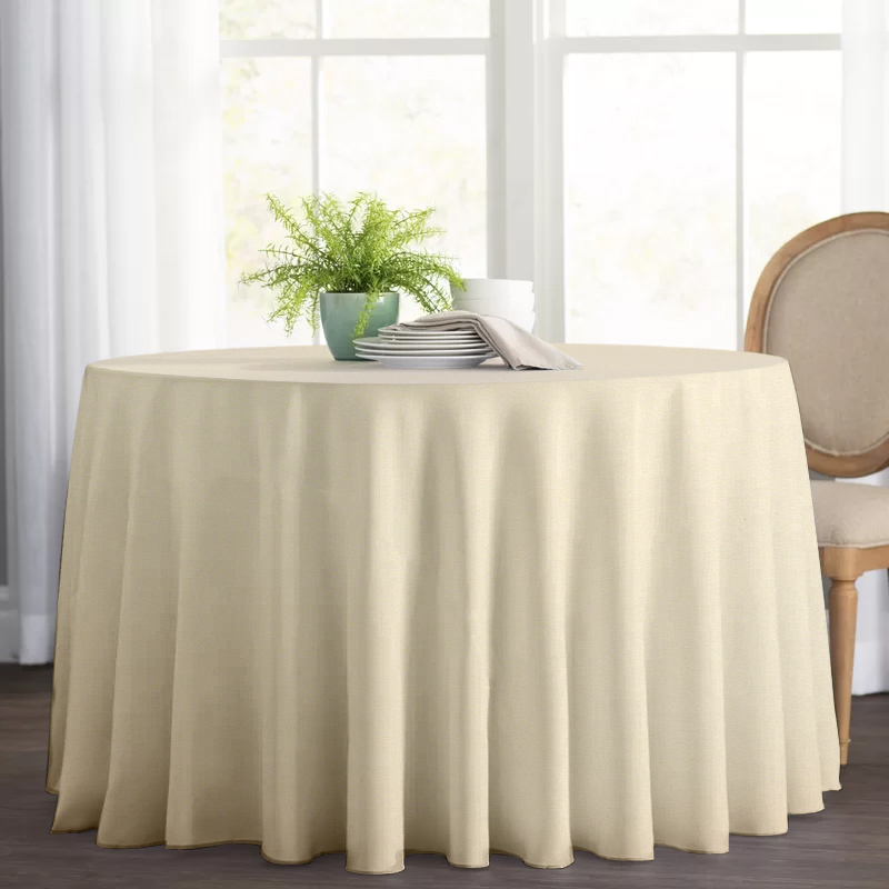 

Круглая скатерть Time Textile рогожка Afina Crema Молочный TT155702r Ø300