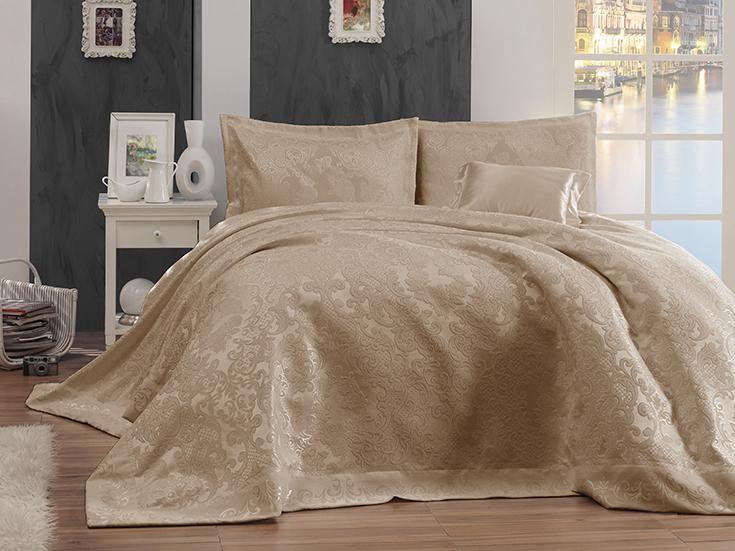 

Покрывала на кровать First Choice Sonil Eftelya ekru 240*260+2нав. 50*40+1нав. 40*40