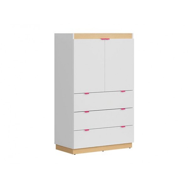 

Комод KOM2D3S в детскую из ДСП Princeton BRW (Black Red White) Польша Цвет ручек Фуксия