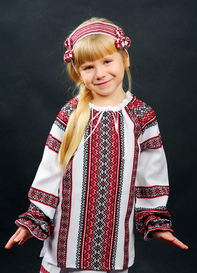 

Украинская вышиванка Vyshyvanka "Тканая" 158 Красно-белая 0154