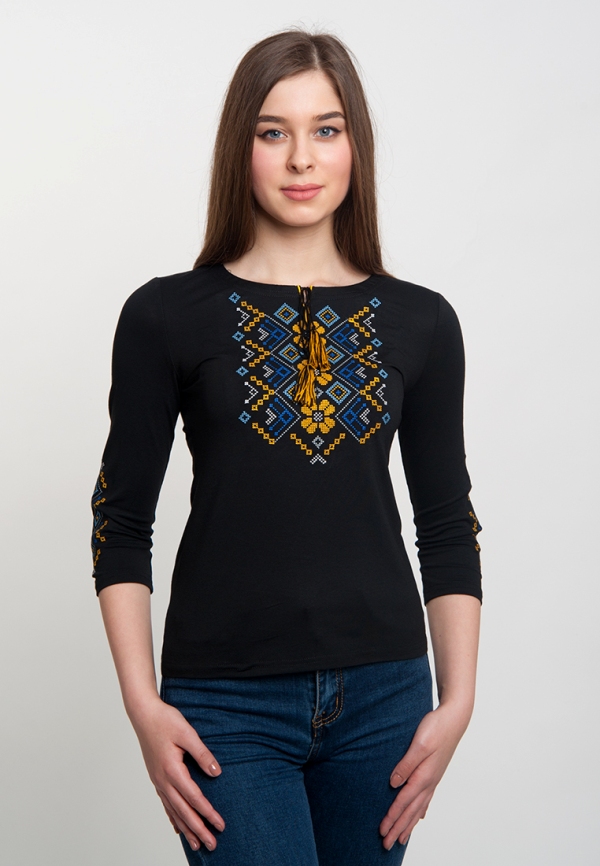 

Футболка Vyshyvanka "Геометрический орнамент"  Черная 5122, Футболка Vyshyvanka "Геометрический орнамент" S Черная 5122