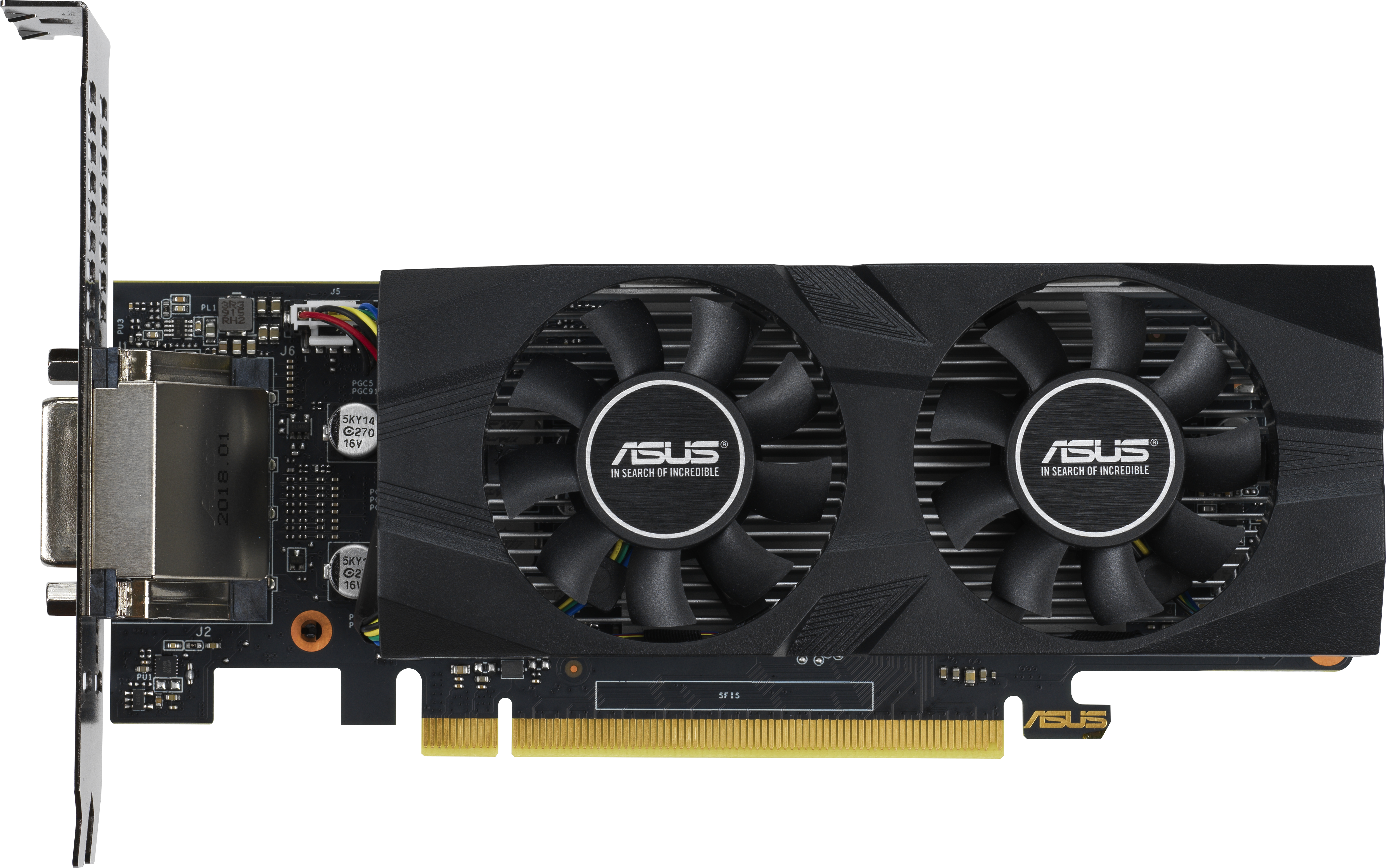 Asus PCI-Ex GeForce GTX 1650 Low Profile OC 4GB GDDR5 (128bit) (1485/8002)  (DVI, HDMI, DisplayPort) (GTX1650-O4G-LP-BRK)