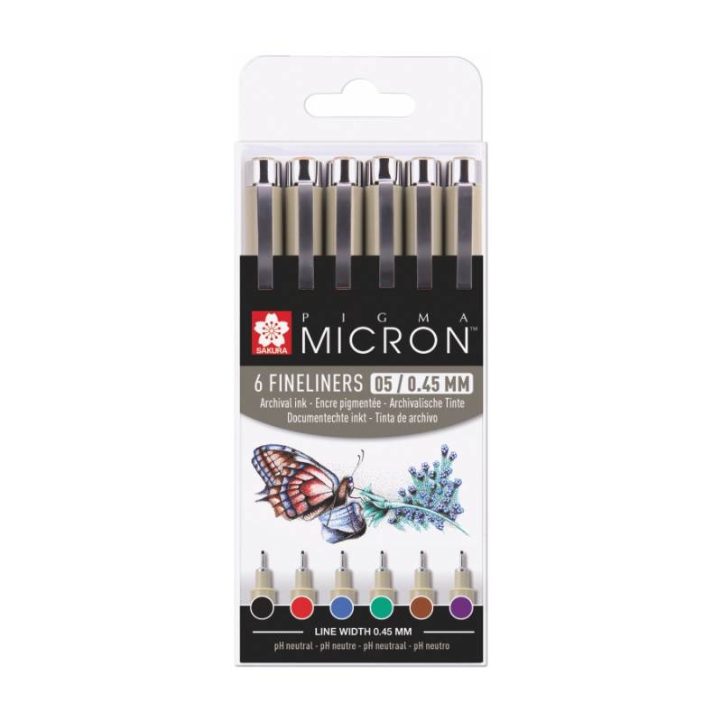 

Набор лайнеров Sakura Pigma Micron 6 цветов 05 Basic (8712079421755)