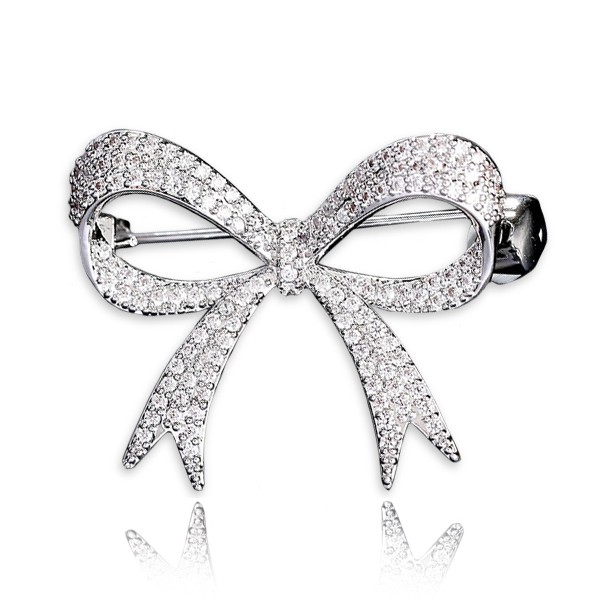 

Брошь женская BROCHE бижутерия с белыми фиантиами Бант BRBF110986