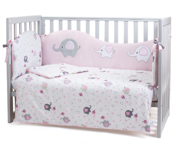 

Постельный комплект Baby Veres Elephant family pink 6 предметов