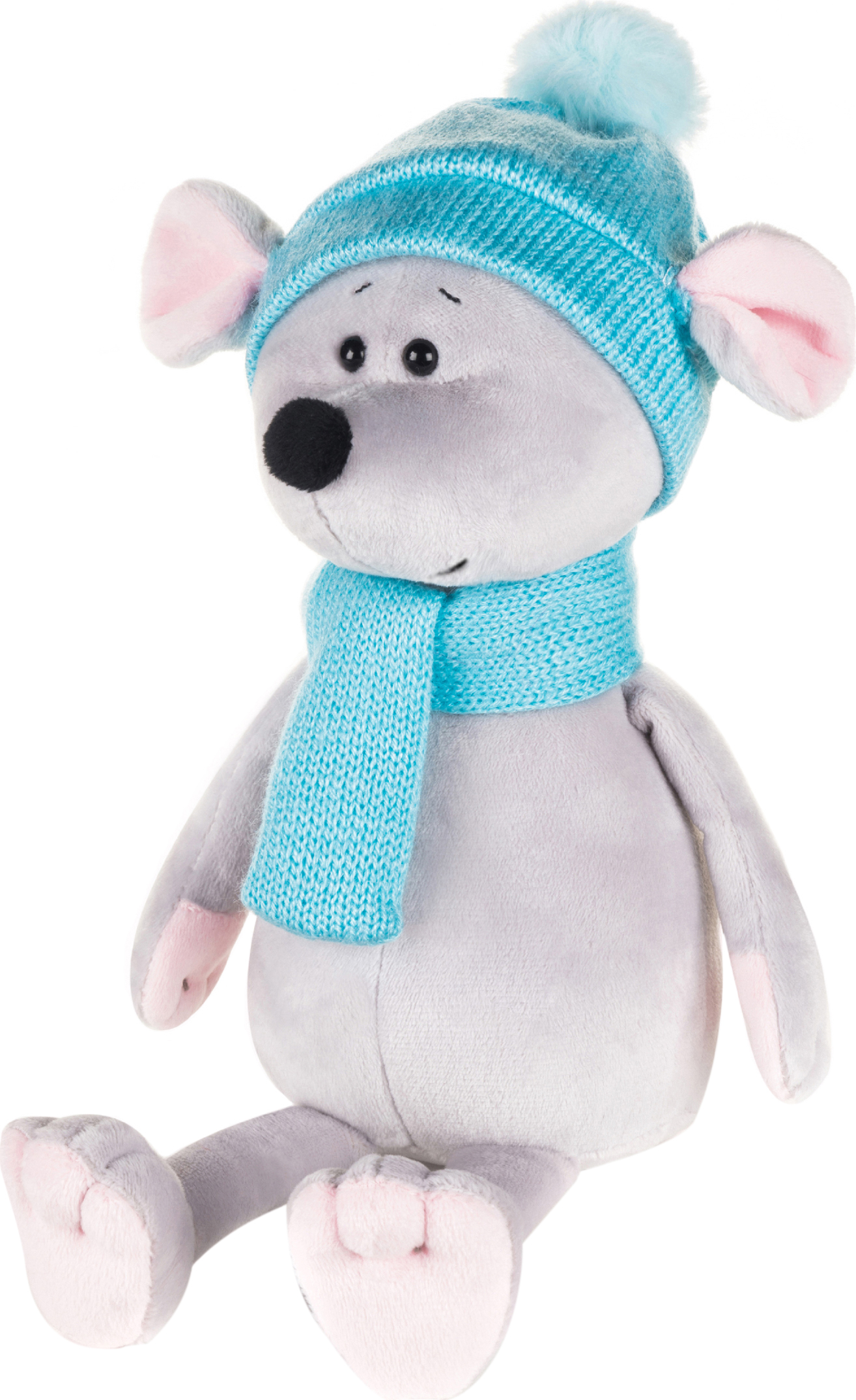 

Мышонок Maxi Toys Блу с шарфом и шапкой 28 см (MT-MRT021919-28)