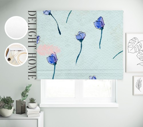 

Римская штора с фотопечатью 02-228 система Light I&H Джуси велюр 100*170 см