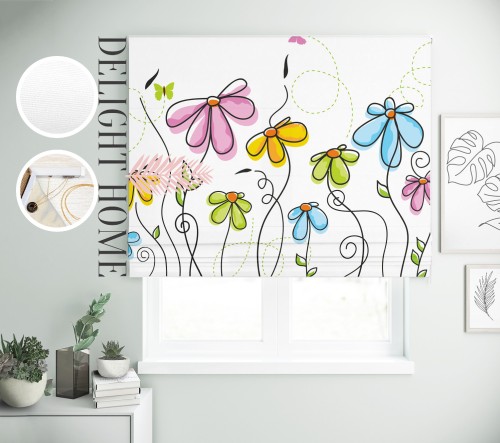

Римская штора с фотопечатью 00-621 система Light I&H Джуси велюр 50*170 см