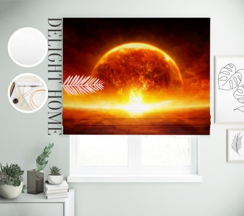 

Римская штора с фотопечатью 08-088 система Light I&H Джуси велюр 50*170 см