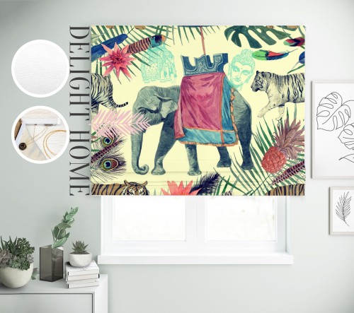 

Римская штора с фотопечатью 15-027 система Light I&H Джуси велюр 100*170 см