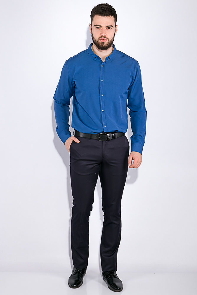 

Рубашка мужская, однотонная 511F010 (Сизый) XS