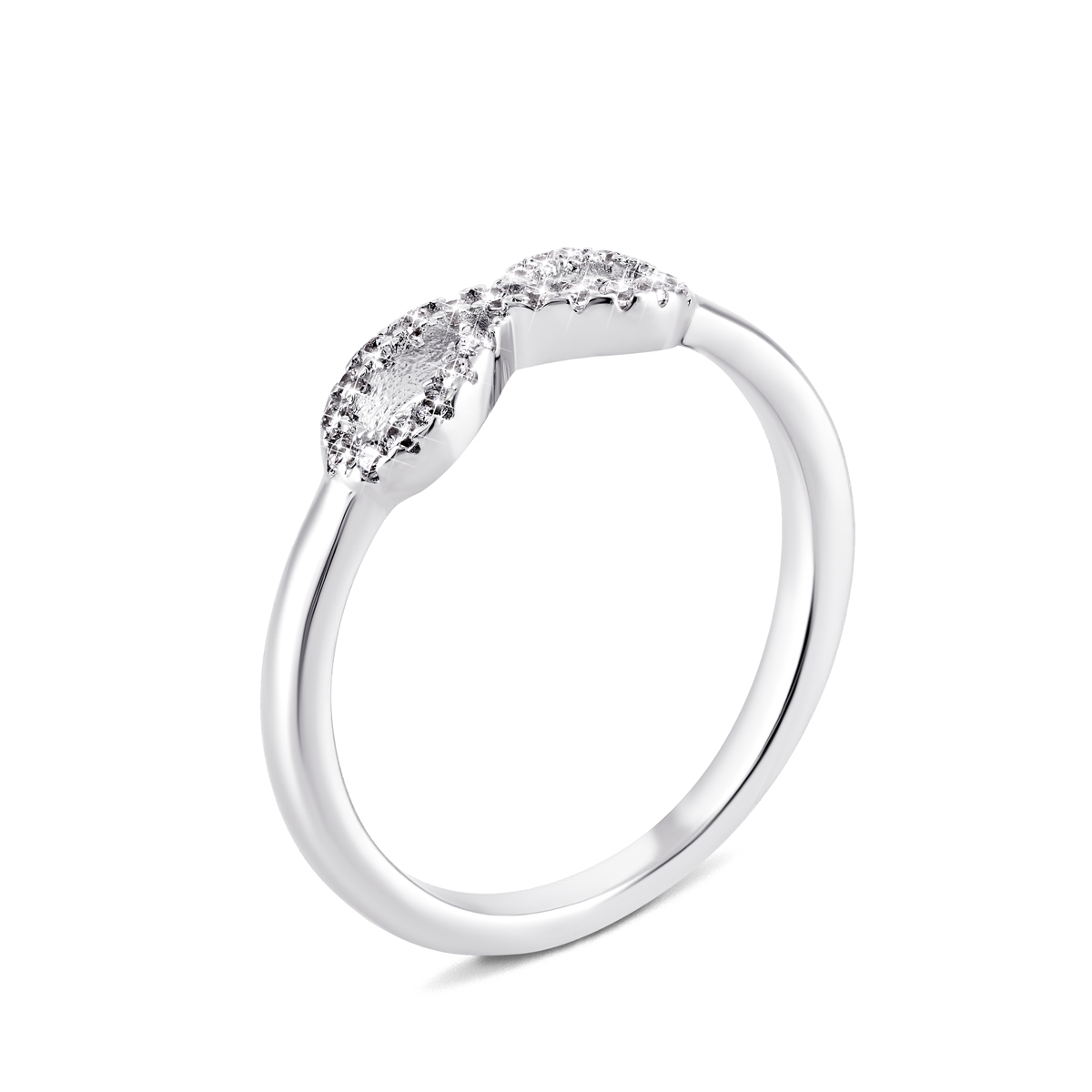 

Серебряное кольцо Бесконечность с фианитами 15.5 размер PRS1704