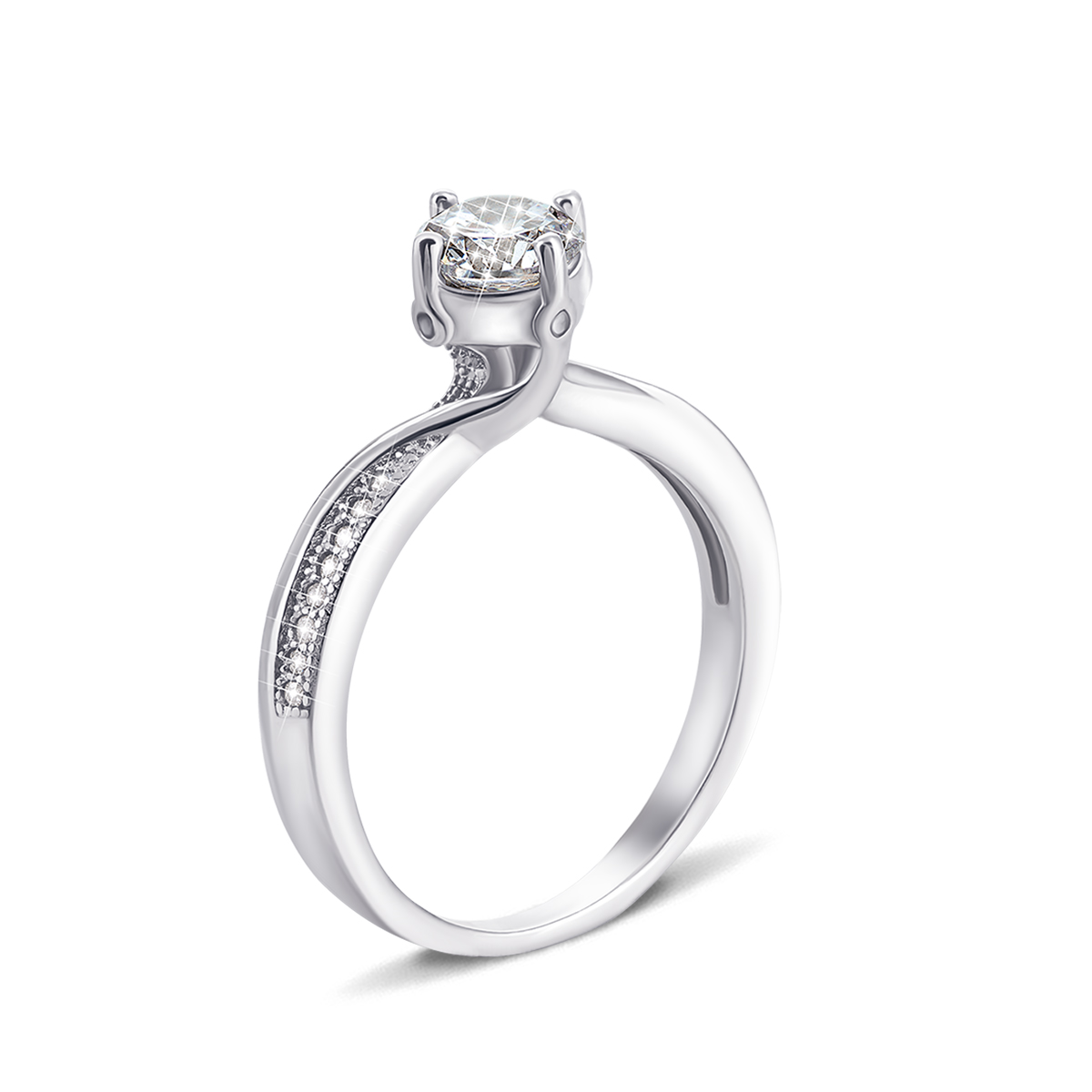 

Серебряное кольцо с фианитами 17.5 размер 1RI56594